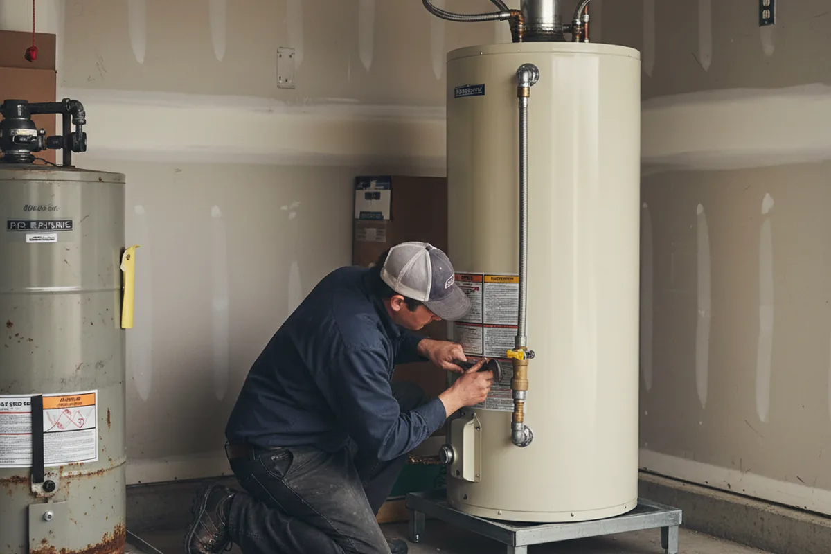 Water heater and shutoff valve replacement in Kirklin